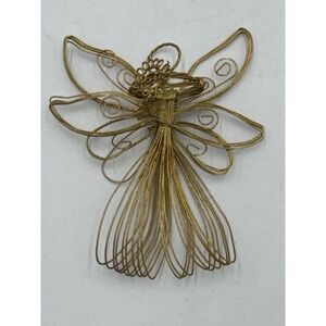 Wire Wrapped Golden Angel Dainty Christmas Tree Ornament